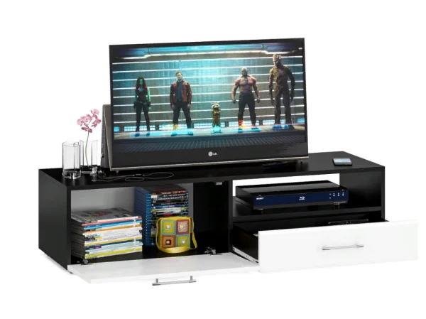 Тумба под ТВ Ларго 1.4 венге/белый глянец