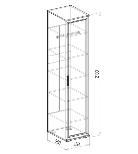 Пенал комби Корвет Люкс №7 венге