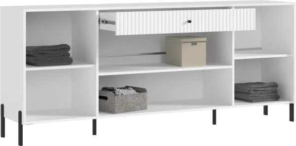 Комод Оливия (металл) белый/белый глянец Комод Оливия (металл) белый/белый глянец