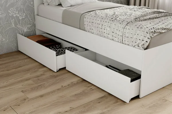 Кровать двуспальная Мори с ящиками КРМЯ 1400.1 белый Кровать двуспальная Мори с ящиками КРМЯ 1400.1 белый