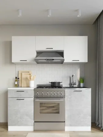 Кухня Дуся 1.6 белый/цемент