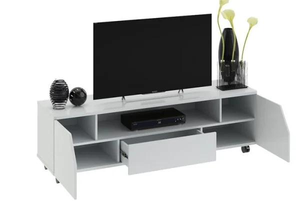 Тумба ТВ Diamond тип 4 белый/белый глянец Тумба ТВ Diamond тип 4 белый/белый глянец