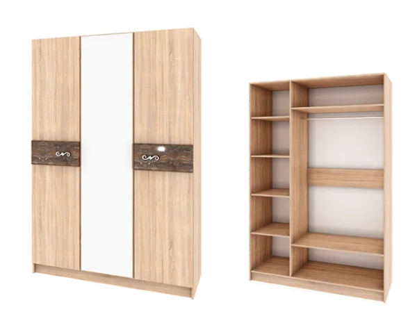 Шкаф 3-х створчатый Мадлен дуб сонома/дуб шале мореный