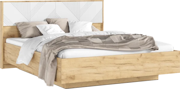 Кровать парящая Ирис 1,6 браш вайт/дуб крафт Кровать парящая Ирис 1,6 браш вайт/дуб крафт