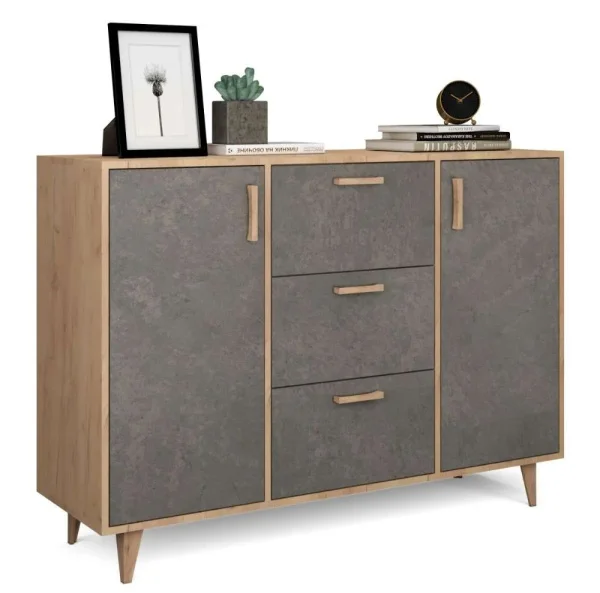 Комод Эго К-2 (НГ) дуб крафт золотой/камень темный Комод Эго К-2 (НГ) дуб крафт золотой/камень темный