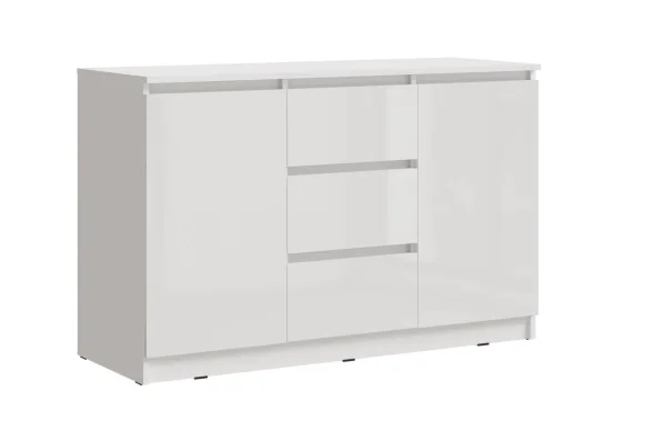 Комод Челси 1200 (2 двери 3 ящика) белый/белый глянец Комод Челси 1200 (2 двери 3 ящика) белый/белый глянец