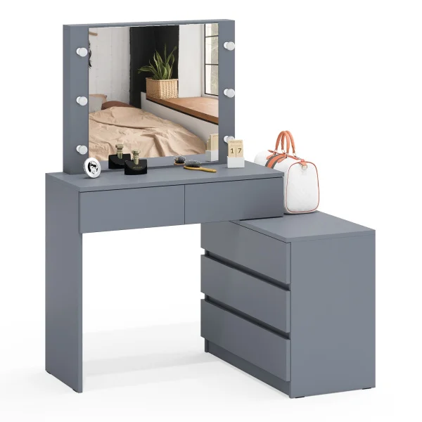 Стол косметический с подсветкой 110 графит Стол косметический с подсветкой 110 графит