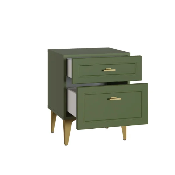 Тумба прикроватная Марион 16.14 дымчатый зеленый/олива шагрень