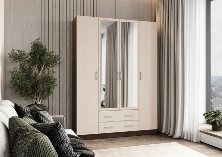 Шкаф 4-х створчатый Квадро венге/дуб белфорд