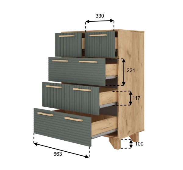 Комод Ньерд 700.5 дуб вотан/можжевельник Комод Ньерд 700.5 дуб вотан/можжевельник