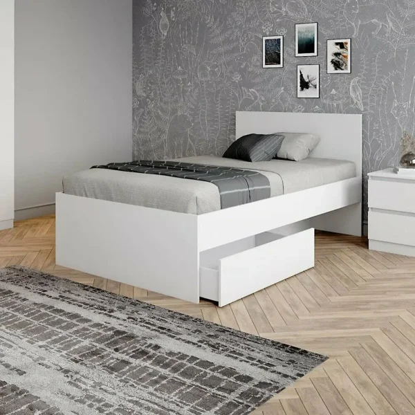 Кровать двуспальная Мори с ящиками КРМЯ 1400.1 белый Кровать двуспальная Мори с ящиками КРМЯ 1400.1 белый