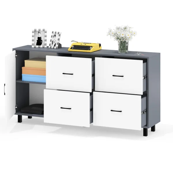 Комод 125-1704 графит/белый Комод 125-1704 графит/белый