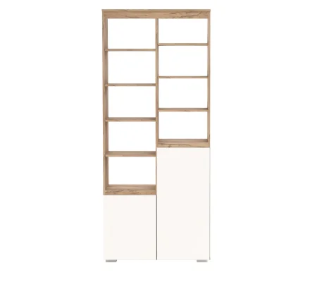 Стеллаж Гретта 2С дуб крафт золотой/белый