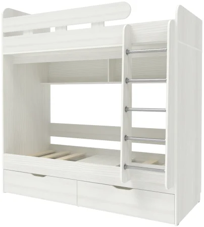 Кровать двухъярусная Юниор-5 белое дерево