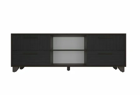 Тумба под ТВ с нишей Копенгаген венге/черный матовый