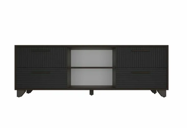 Тумба под ТВ с нишей Копенгаген венге/черный матовый