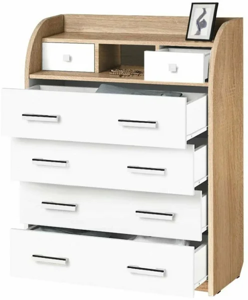 Комод К-6 дуб сонома/белый Комод К-6 дуб сонома/белый