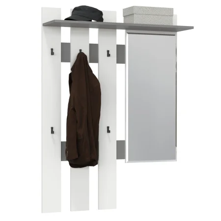 Вешалка с зеркалом Лира 2-3814 графит/белый