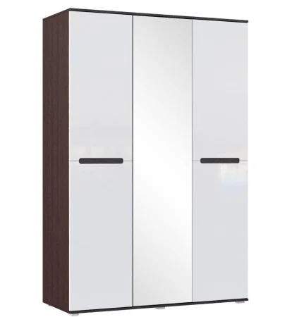 Шкаф 3-х дверный Ким венге/белый глянец