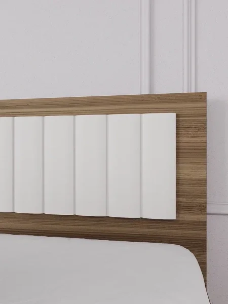 Кровать Роза 160 орех франклин/белый софт тренто Кровать Роза 160 орех франклин/белый софт тренто