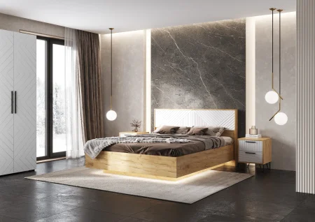 Тумбы прикроватные Флэш браш вайт/дуб крафт (2 шт)