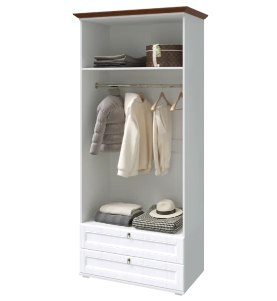 Шкаф 2-х створчатый Валенсия белый