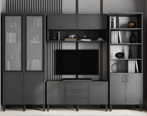 Тумба ТВ Толедо ТТ-1 графит серый