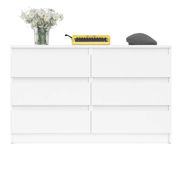 Широкий комод шесть ящиков МК 1200.6 белый Широкий комод шесть ящиков МК 1200.6 белый