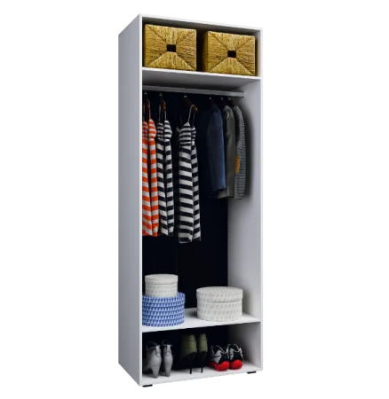 Шкаф 2-х дверный Нэнси NEW белый/белый глянец