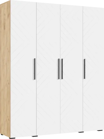 Шкаф 4-х створчатый Флэш 1800 браш вайт/дуб крафт