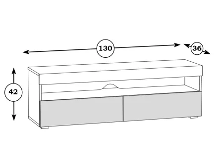 Тумба под ТВ Альба дуб крафт золотой/белый премиум