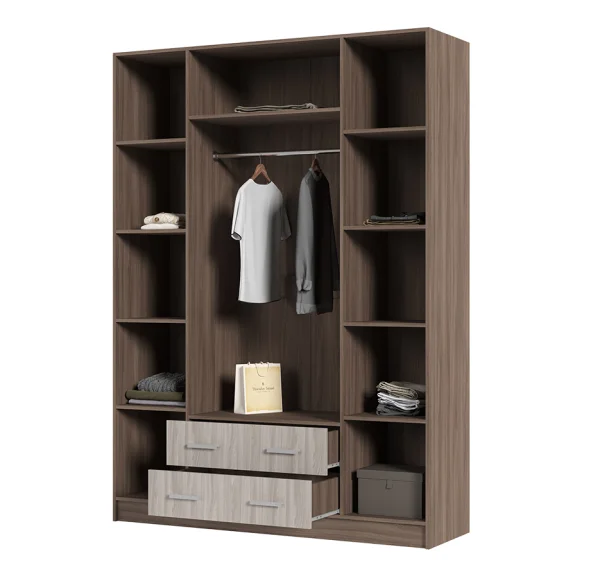 Шкаф 4-х створчатый Квадро ясень шимо темный/ясень шимо светлый