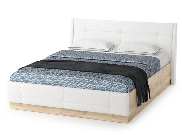 Кровать Муссон 11.28 с подъемным механизмом белый/дуб эндгрейн элегантный Кровать Муссон 11.28 с подъемным механизмом белый/дуб эндгрейн элегантный