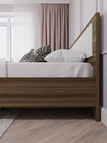 Кровать Роза 160 орех франклин/белый софт тренто Кровать Роза 160 орех франклин/белый софт тренто