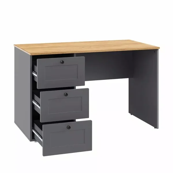 Стол письменный Остин 12.159 серый графит/дуб крафт золотой