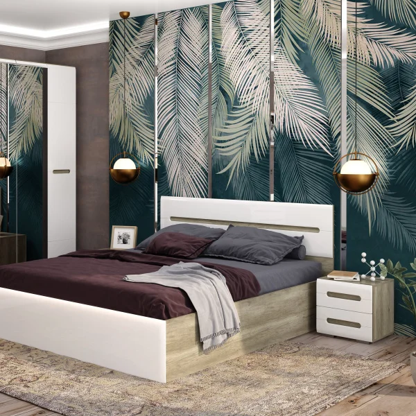 Прикроватная тумба Наоми ТБ-15 дуб каньон/белый глянец Прикроватная тумба Наоми ТБ-15 дуб каньон/белый глянец