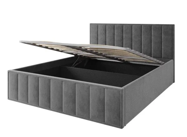 Кровать Лана 180х200 с подъемным механизмом, велюр графит софт Кровать Лана 180х200 с подъемным механизмом, велюр графит софт