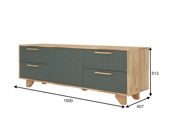 Тумба ТВ Ньерд 1501.4 дуб вотан/можжевельник