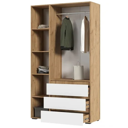 Шкаф 3-х створчатый Хелен ШК-06 дуб крафт золотой/белый