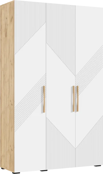 Шкаф 3-х створчатый Ирис 1350 браш вайт/дуб крафт