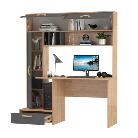 Стол письменный Лайт 03.243 гикори рокфорд натуральный/тёмно-серый