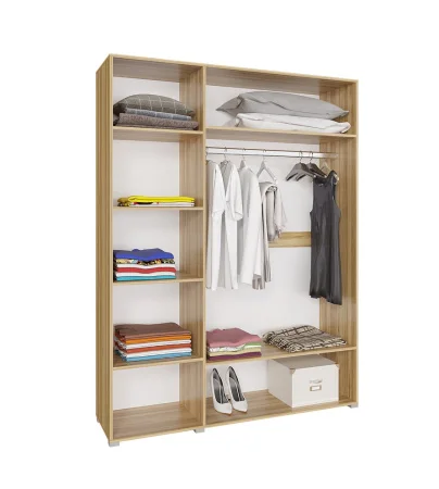 Шкаф 3-х створчатый Ненси дуб крафт золотой/белый глянец