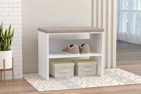 Обувница мягкая 600 белый/бежевый