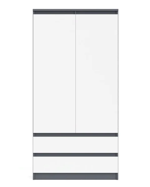 Шкаф два ящика и две дверки МШ 900.1 графит/белый