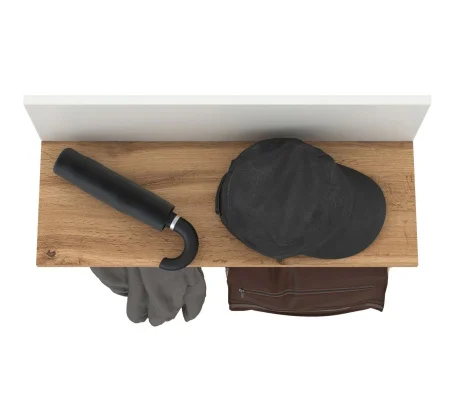 Вешалка Октава 15.14.01 белый шагрень/дуб крафт золотой