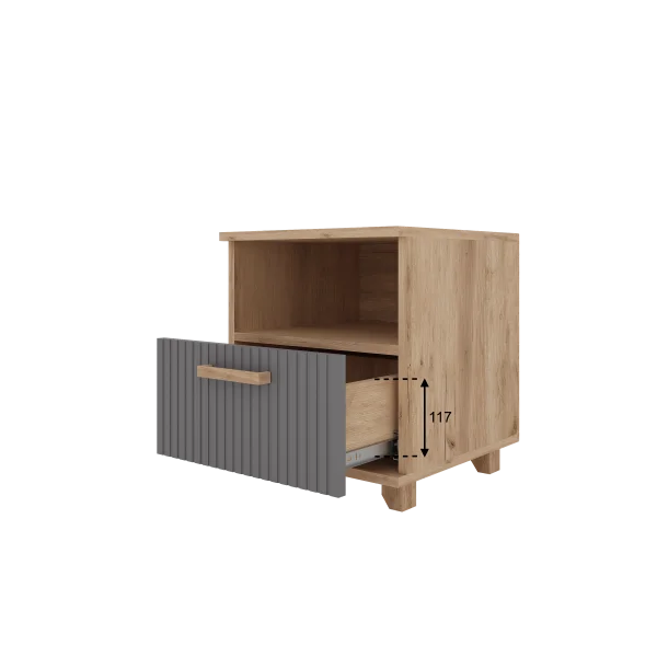 Тумба прикроватная Ньерд дуб вотан/черника Тумба прикроватная Ньерд дуб вотан/черника