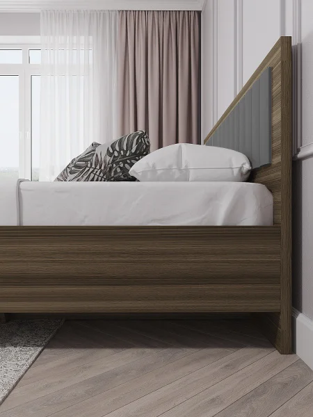 Кровать Роза 160 орех франклин/графит скин ройс Кровать Роза 160 орех франклин/графит скин ройс