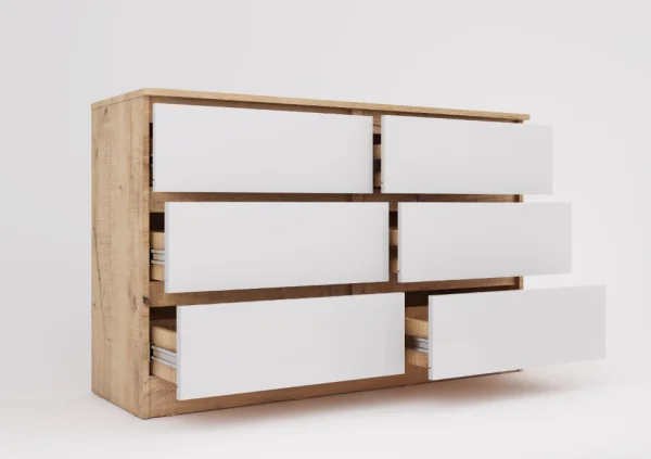 Комод Охта Лайт 1200.6 дуб вотан/белый Комод Охта Лайт 1200.6 дуб вотан/белый