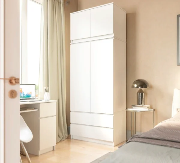 Шкаф распашной с антресолью Мори МШ 900.1+МА 900.1 белый