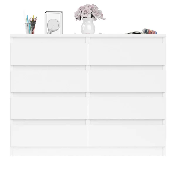 Комод восемь выдвижных ящиков МК 1200.8 белый Комод восемь выдвижных ящиков МК 1200.8 белый